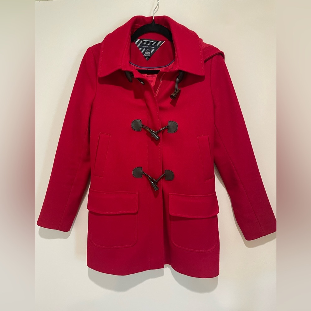Tommy Hilfiger Wool Blend Coat in Red size XS